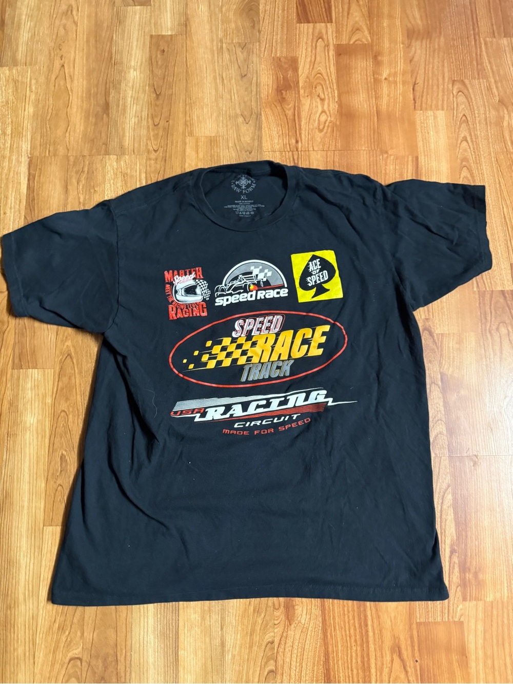 Black Speed Race Graphic Short Sleeve Tee